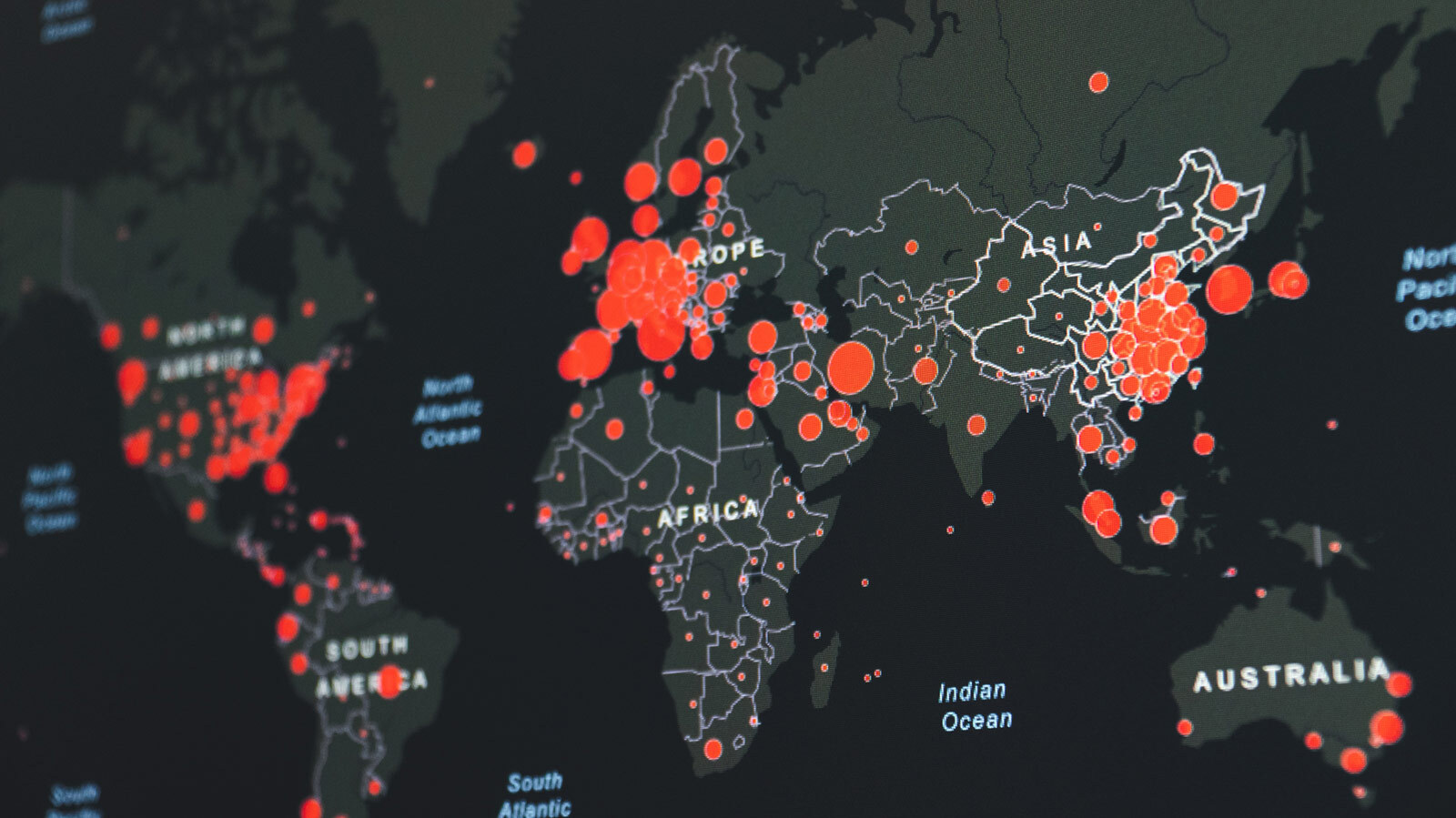 Digital map showing data points