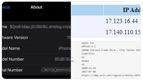 IP address screenshot