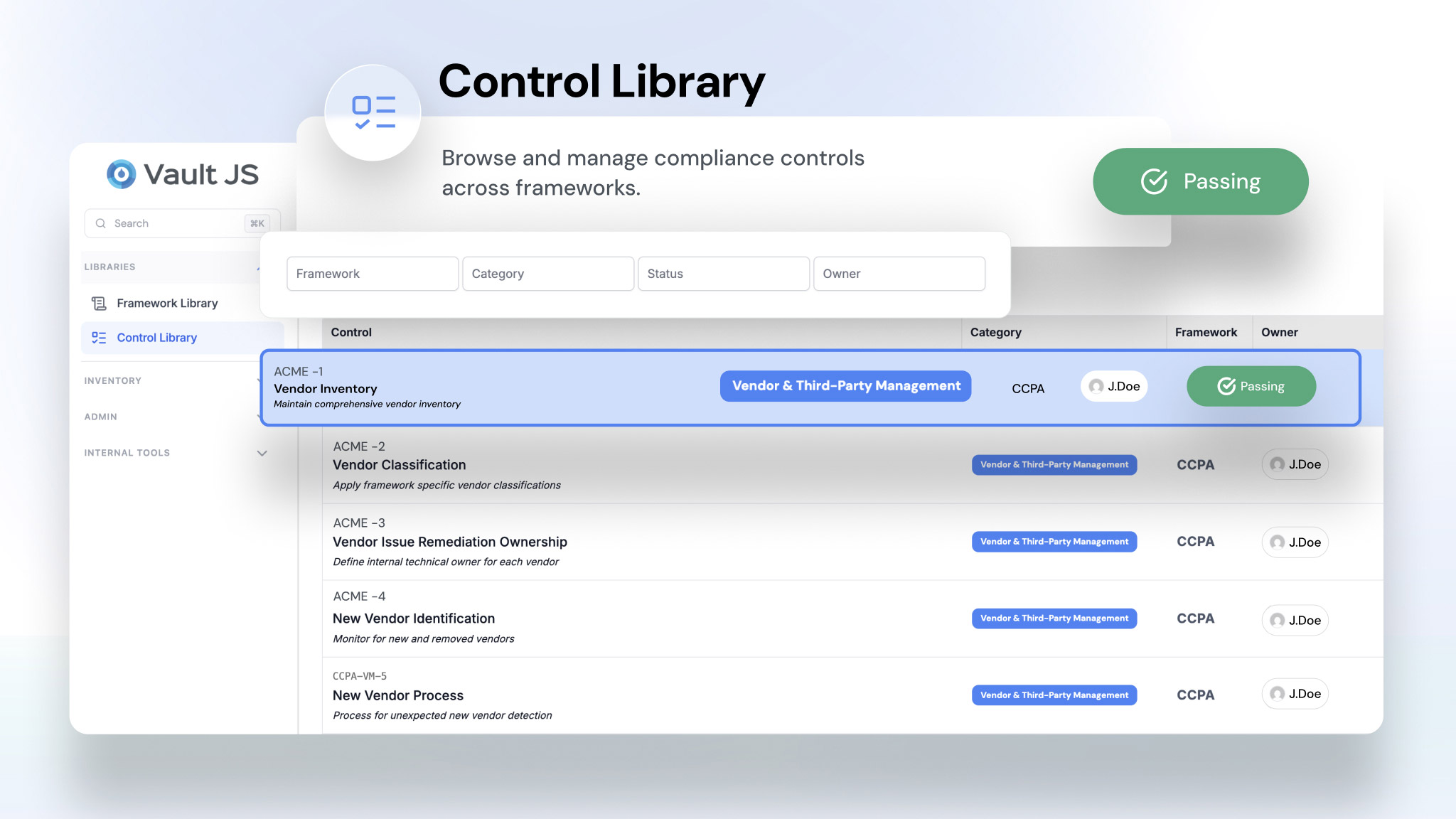Vault JS Essentials - Control Library hero